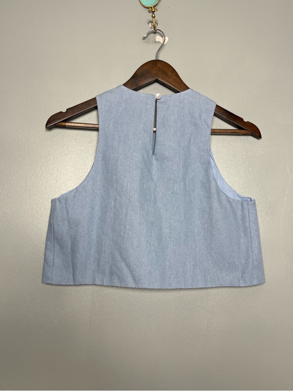 Anthropologie Mare Mare NWT Sleeveless Crop Denim Tank Top Women’s Size XS - Picture 2 of 6